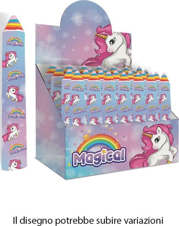 SET 24PZ GOMMA PER CANCELLARE A FORMA DI MATITA GIGANTE UNICORNO REGALO BAMBINE 737960 - 2