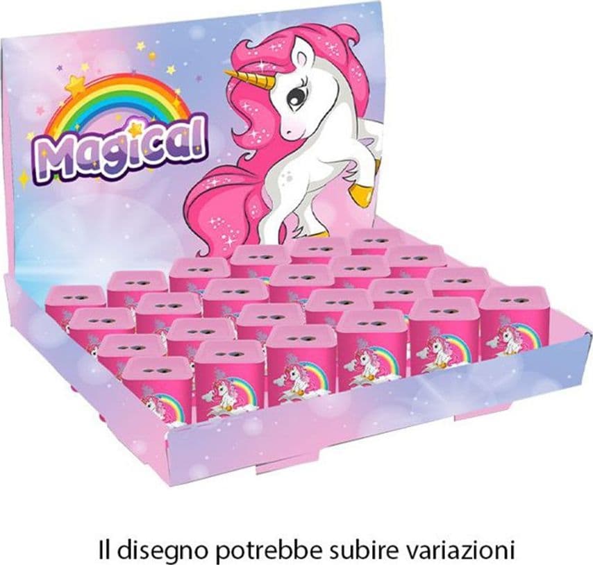 SET 24PZ TEMPERAMATITE IN LATTA QUADRATO DOPPIO FORO UNICORNO SCUOLA REGALI BAMBINE 738042 - 2