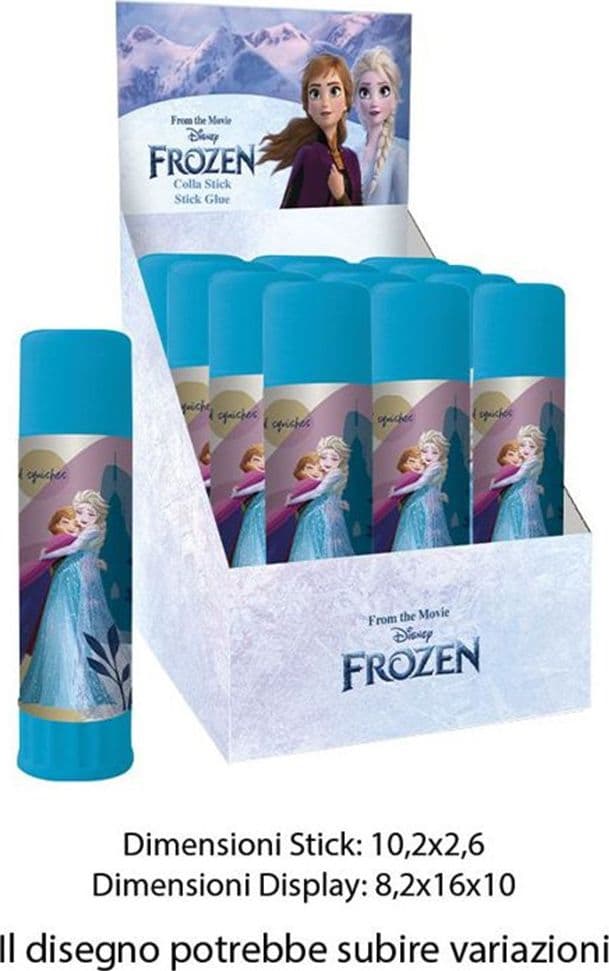 SET 12 PZ COLLA STICK DA 25GR GRAFICA FROZEN PER SCUOLA REGALI FESTE BAMBINE 964571 - 2