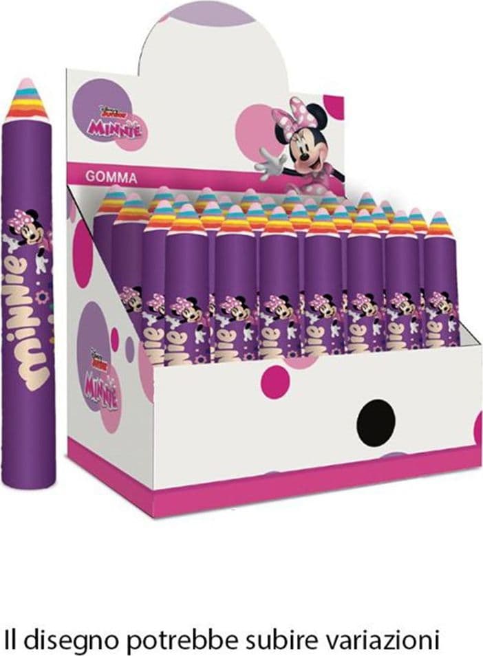 SET 24PZ GOMMA PER CANCELLARE A FORMA DI MATITA GIGANTE MINNIE REGALO BAMBINE 960979 - 2
