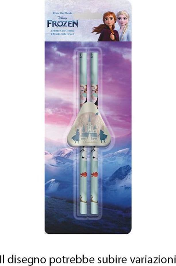SET 2 PZ MATITE CON GOMMA TRIANGOLARE GRAFICA FROZEN CANCELLERIA SCUOLA BAMBINE 960658 - 2