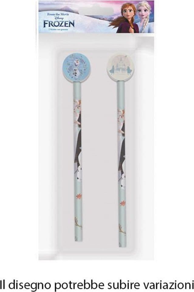 KIT 2PZ MATITE CON GOMMA ROTONDA GRAFICA FROZEN PER DISEGNO SCUOLA BAMBINE 960757 - 2