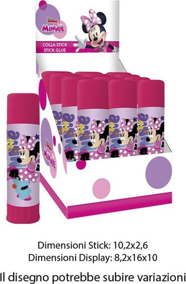 SET 12 PZ COLLA STICK DA 25GR GRAFICA MINNIE PER SCUOLA REGALI FESTE BAMBINE 964533 - 2