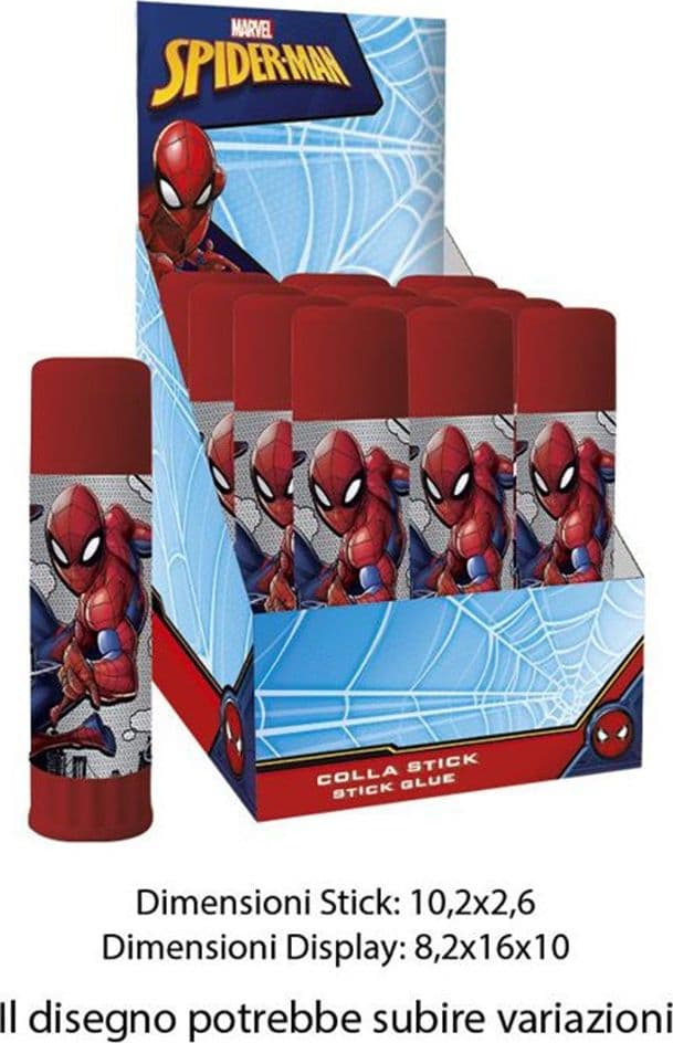 SET 12 PZ COLLA STICK DA 25GR GRAFICA SPIDERMAN PER SCUOLA REGALI FESTE BAMBINI 964557 - 2