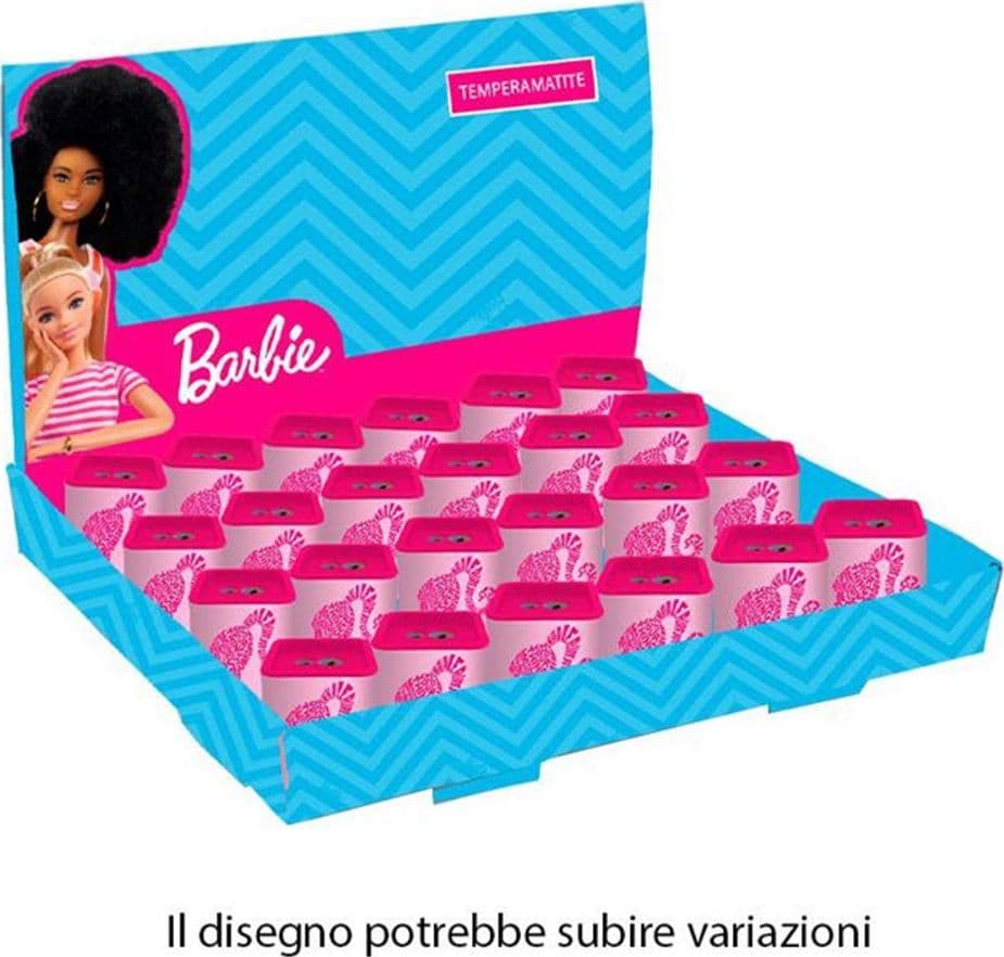 SET 24PZ TEMPERAMATITE IN LATTA QUADRATO DOPPIO FORO BARBIE SCUOLA REGALI BAMBINE 961389 - 2