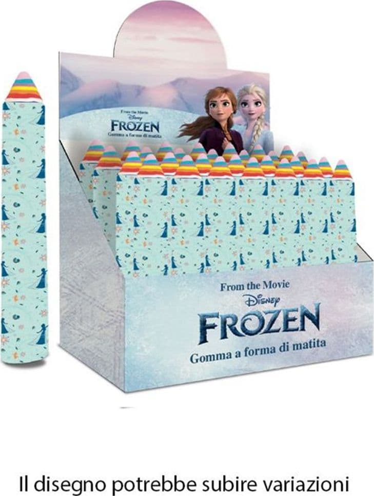 SET 24PZ GOMMA PER CANCELLARE A FORMA DI MATITA GIGANTE FROZEN REGALO BAMBINE 960955 - 2
