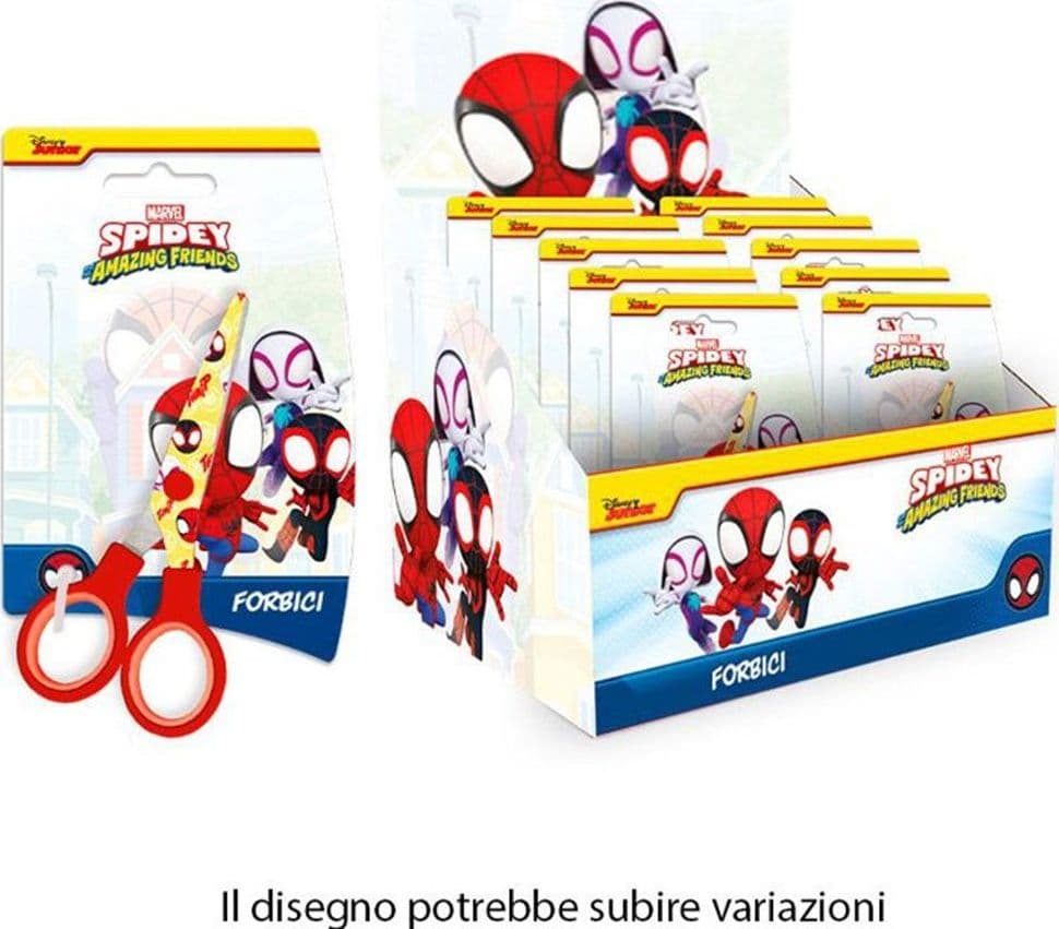 SET 24PZ FORBICI SCUOLA DECORO SPIDEY PER SCUOLA TEMPO LIBERO CANCELLERIA BAMBINI 961549 - 2