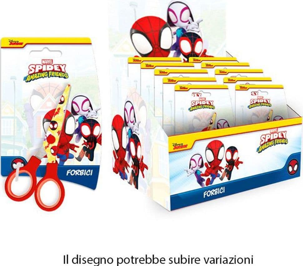 SET 24PZ FORBICI SCUOLA DECORO SPIDEY PER SCUOLA TEMPO LIBERO CANCELLERIA BAMBINI 961549 - 2