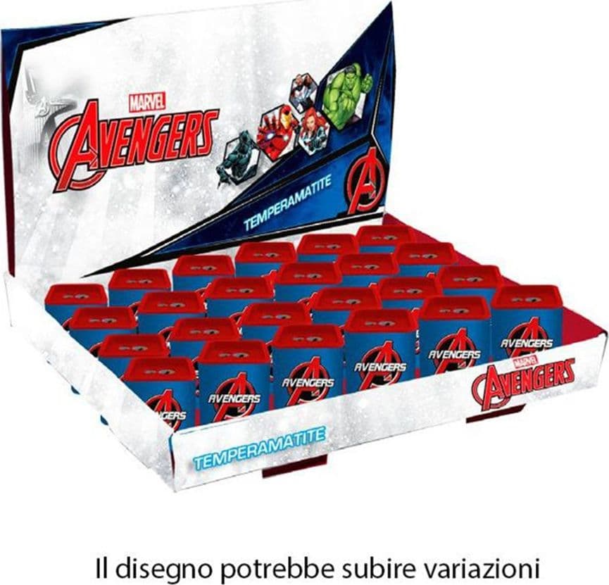 SET 24PZ TEMPERAMATITE IN LATTA QUADRATO DOPPIO FORO AVENGERS SCUOLA REGALI BAMBINI 961372 - 2