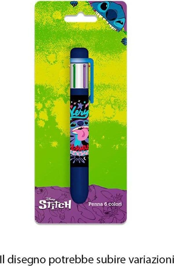 PENNA CON 6 COLORI STITCH ACCESSORIO SCUOLA REGALO CANCELLERIA PER BAMBINI 961761 - 2