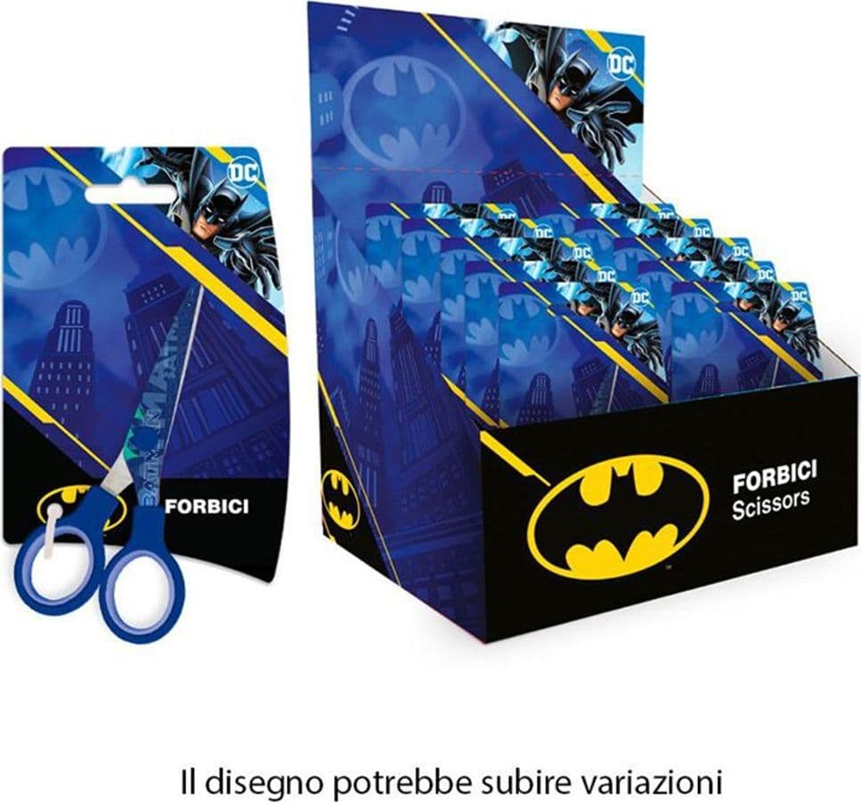 SET 24PZ FORBICI SCUOLA DECORO BATMAN PER SCUOLA TEMPO LIBERO CANCELLERIA BAMBINI 961563 - 2