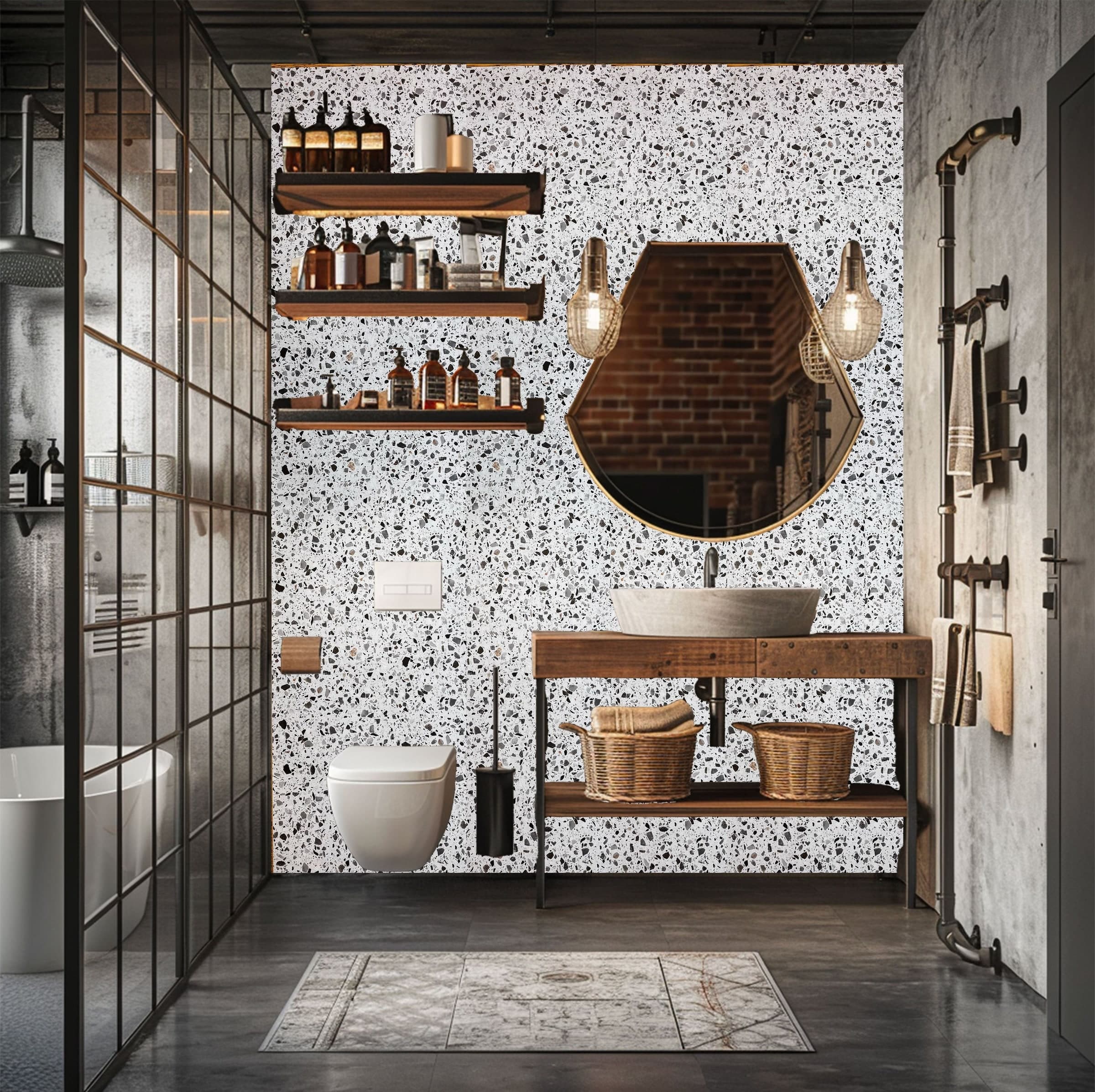 €16,99mq TAAC! 4WALL pacco da 5,76mq (4 pannelli) rivestimento a parete SPC Click 5x600x2400mm TITAN - Eternal Parquet