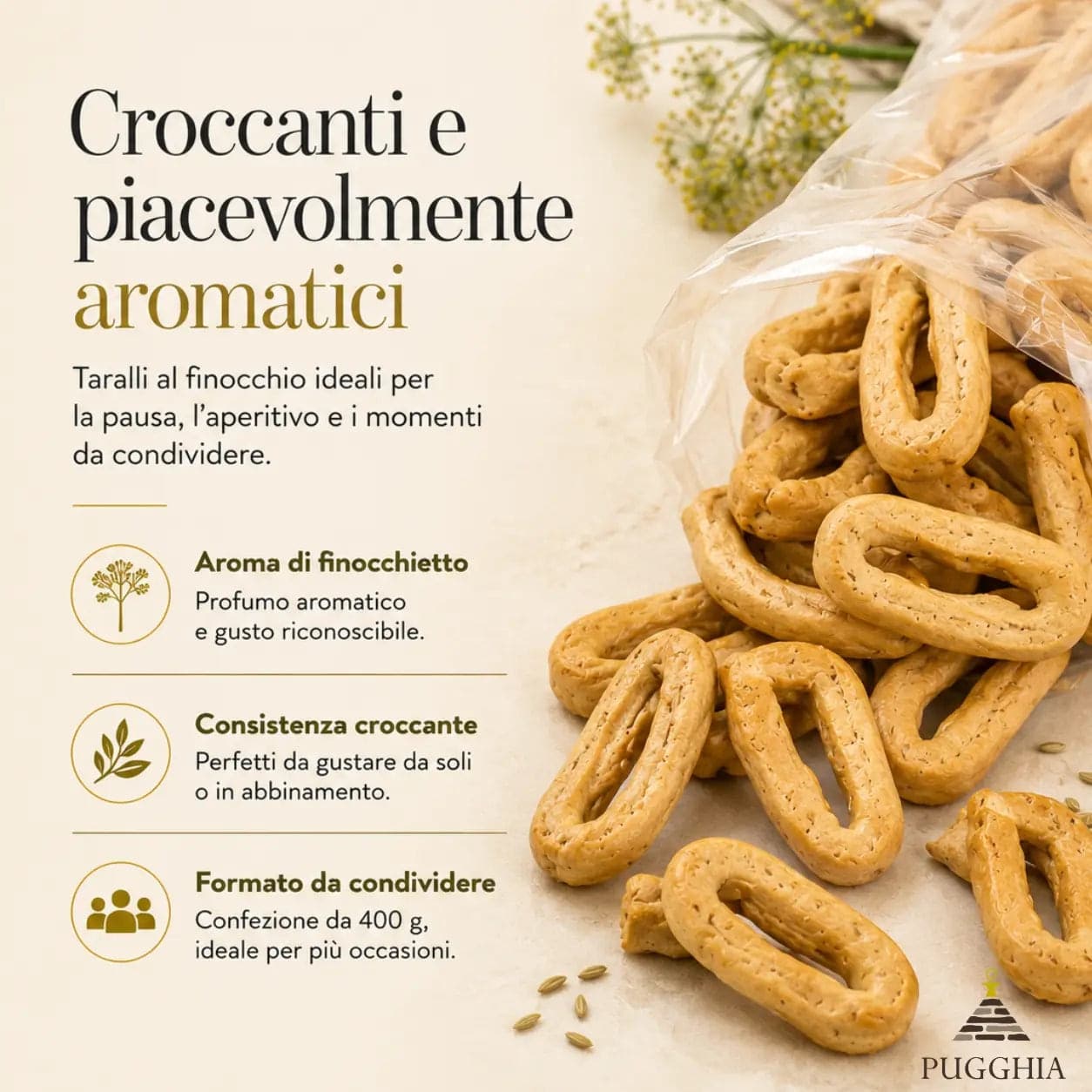 Taralli al Finocchio Pugliesi da 400 g. - 3