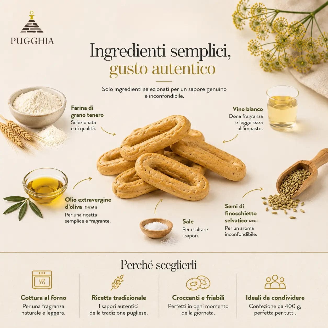 Taralli al Finocchio Pugliesi da 400 g. - 4