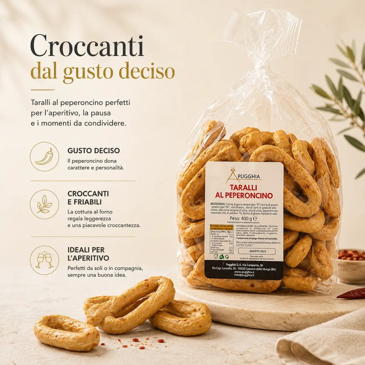 Taralli al Peperoncino Pugliesi da 400 g. - 3