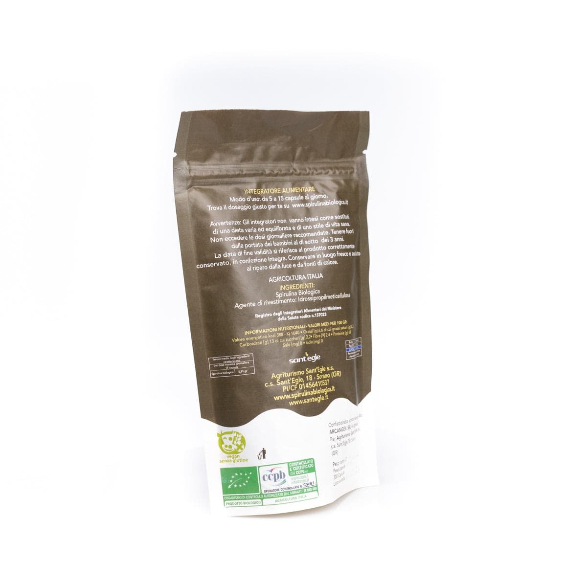 Spirulina biologica, 200 capsule da 500 mg - 25