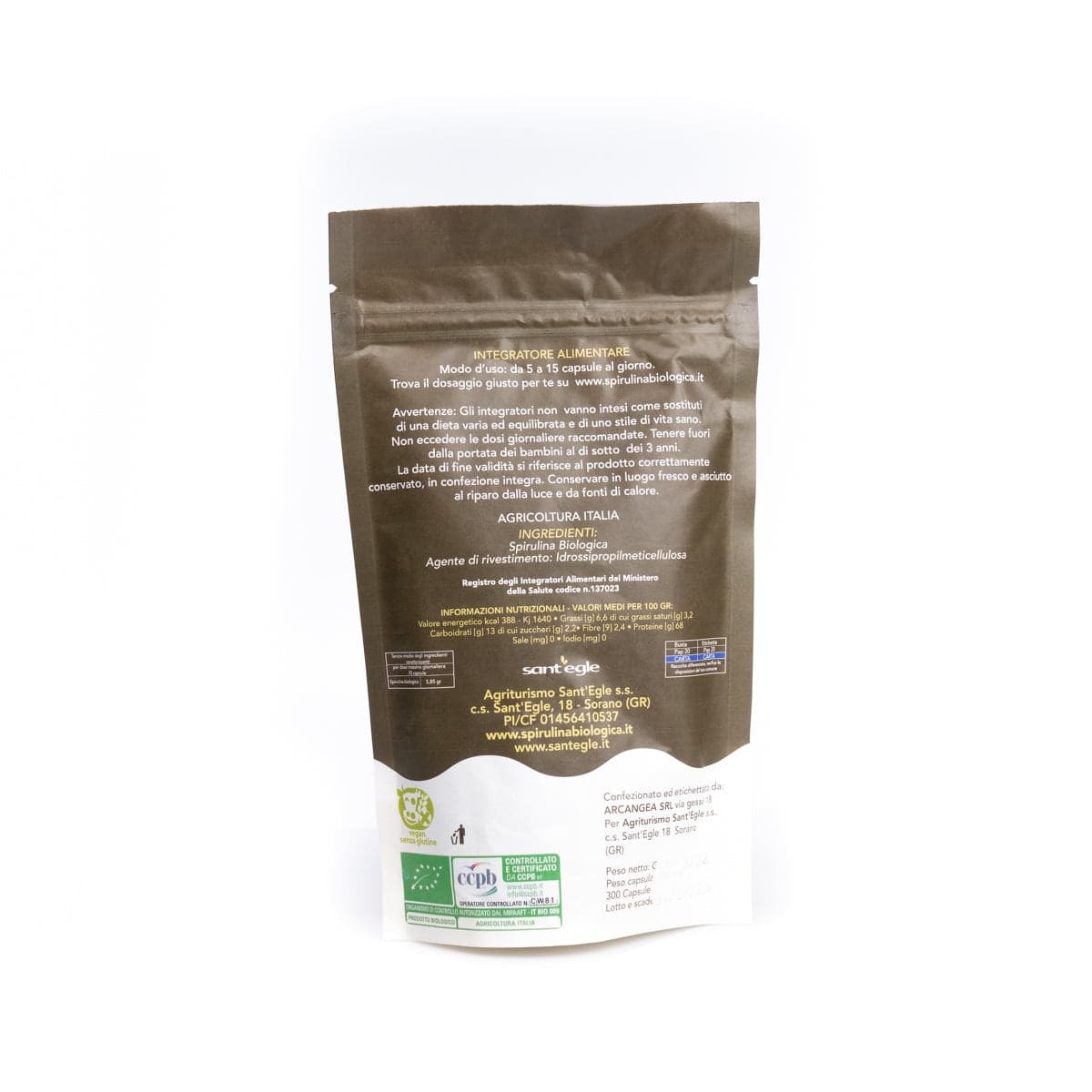 Spirulina biologica, 200 capsule da 500 mg - 28