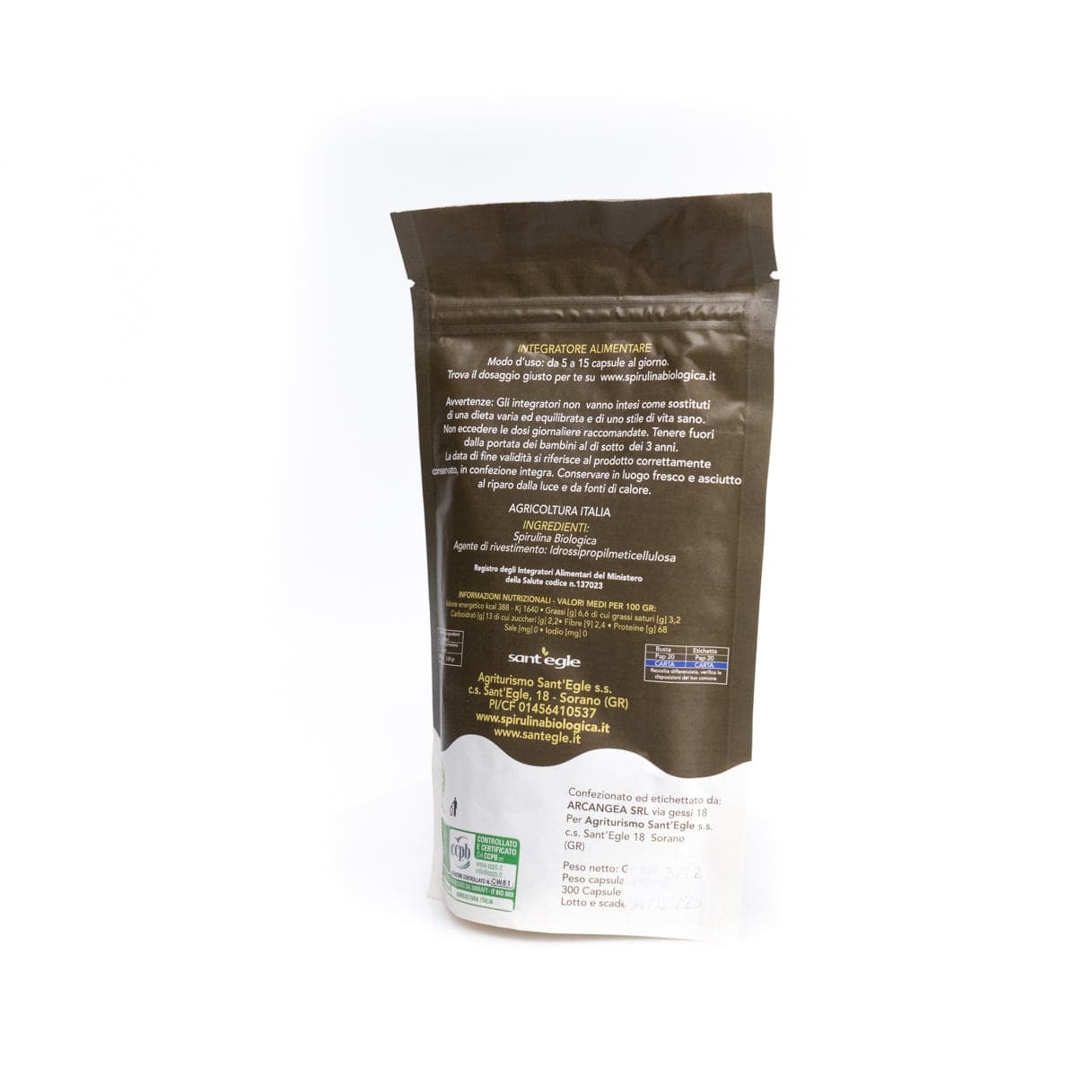 Spirulina biologica, 200 capsule da 500 mg - 32