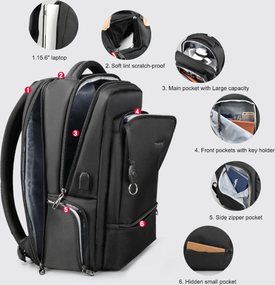 Tigernu zaino da lavoro viaggio T-B3585 nero Zaini Tigernu