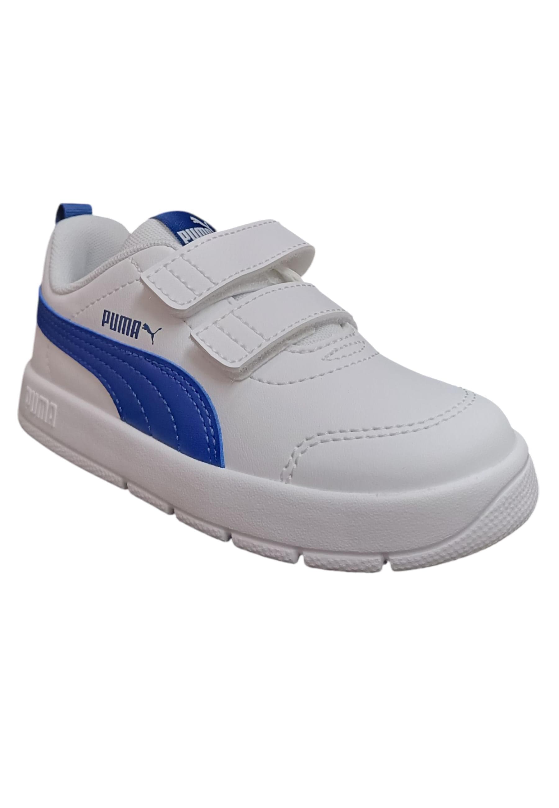 Scarpe sneakers Bambini e ragazzi PUMA COURTFLEX  bianco-blue laccio elastico e velcro in Ballerine Scarpetteria Gica - Trani, commercioVirtuoso.it