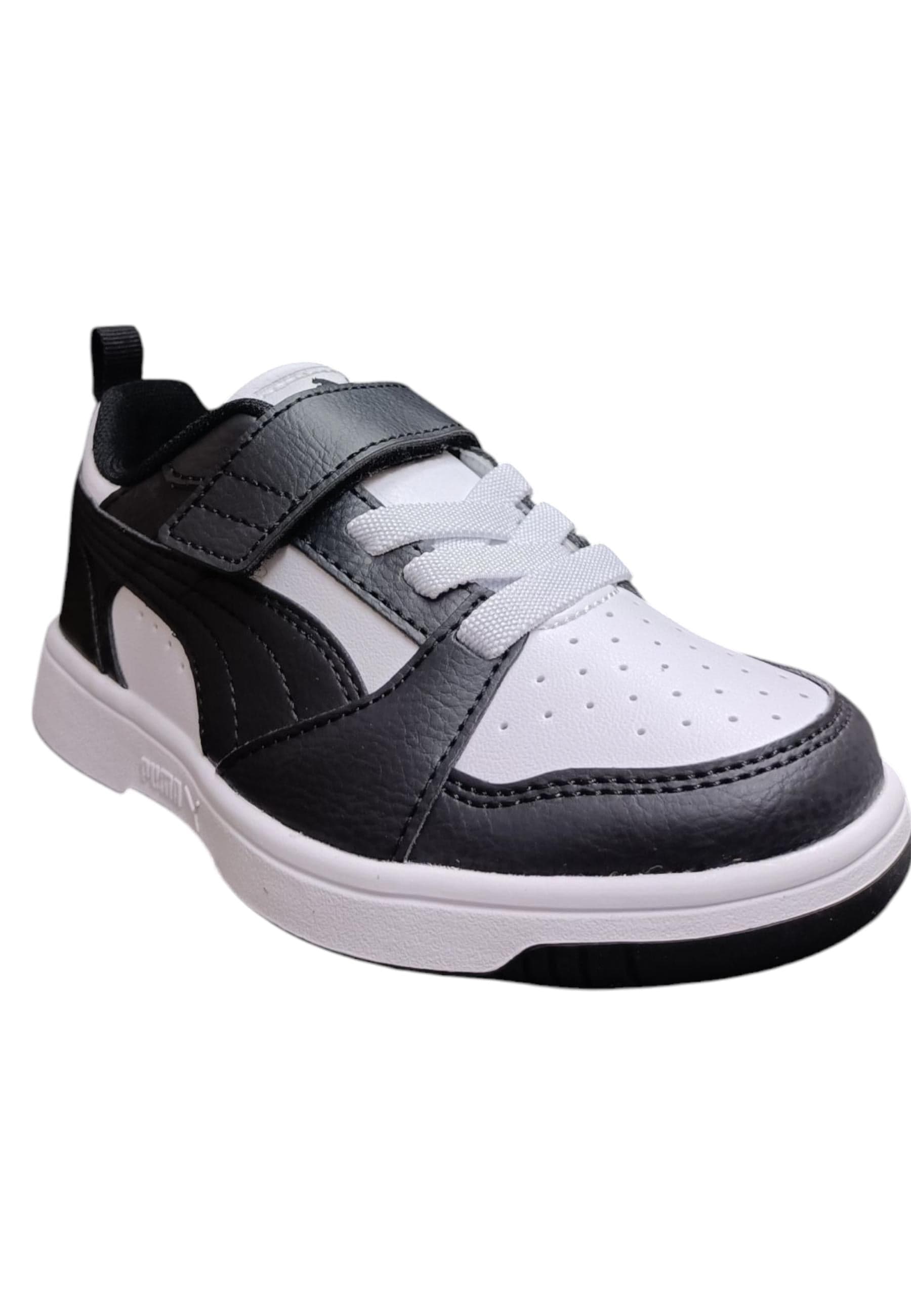 Scarpe sneakers Bambini e ragazzi PUMA REBOUND  nero-bianco laccio elastico e velcro in Ballerine Scarpetteria Gica - Trani, commercioVirtuoso.it