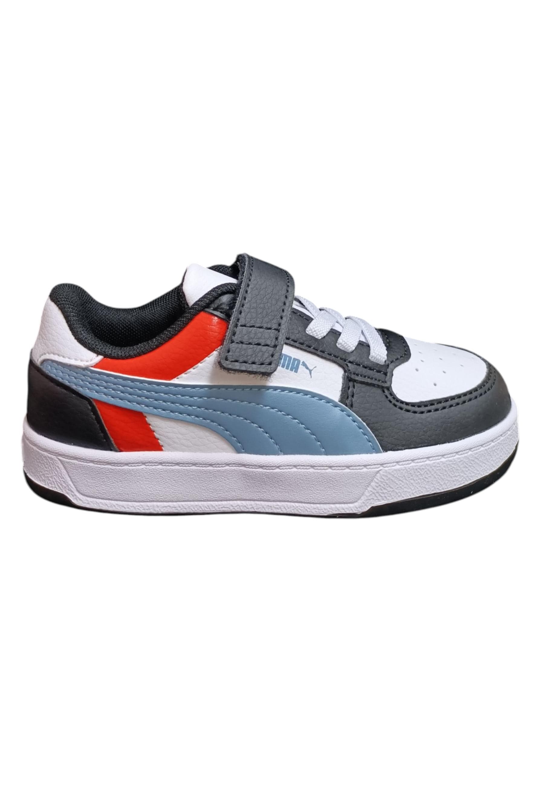 Scarpe sneakers Bambini e ragazzi PUMA CAVEN nero-arancione-celeste laccio elastico e velcro in Ballerine Scarpetteria Gica - Trani, commercioVirtuoso.it