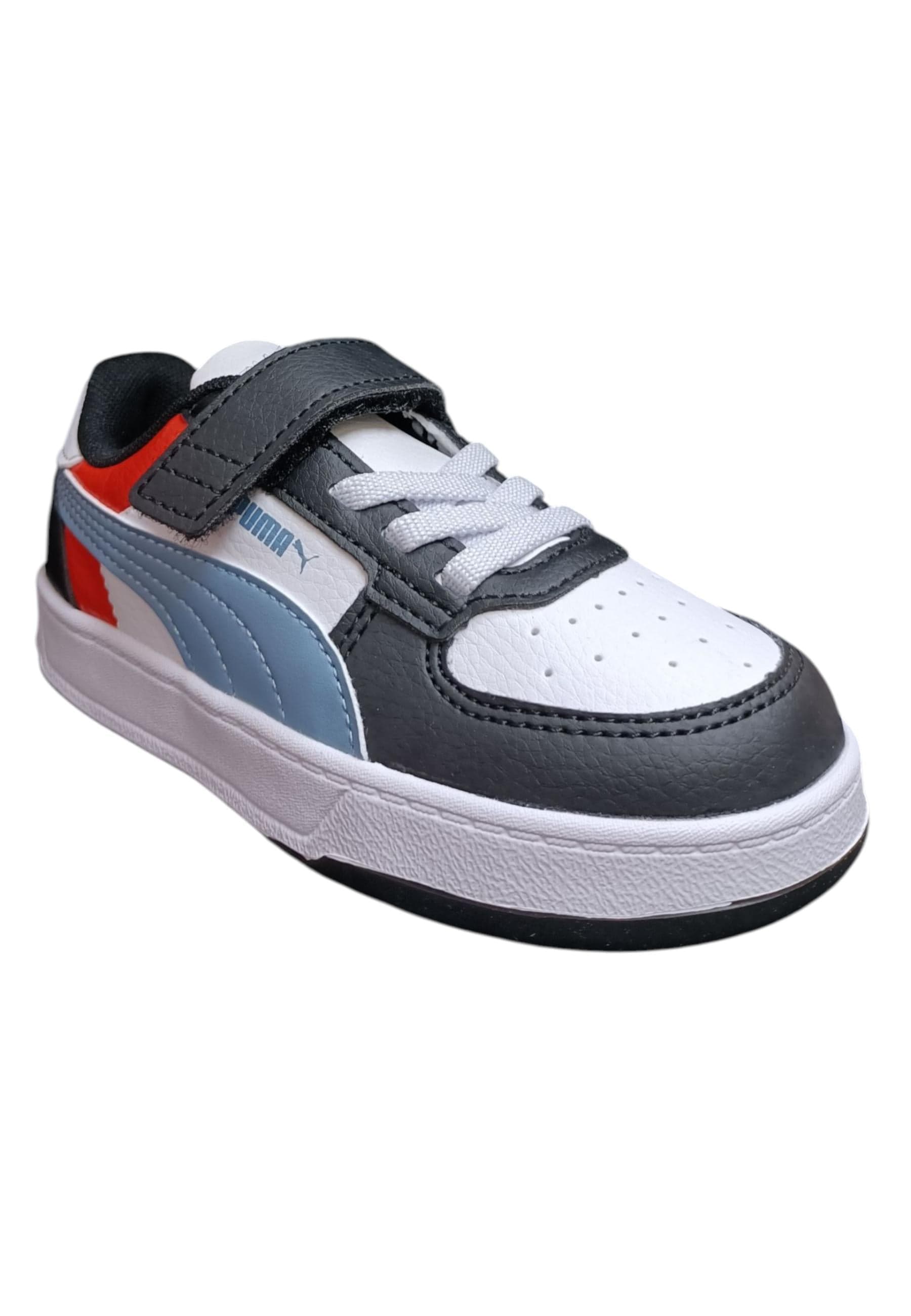 Scarpe sneakers Bambini e ragazzi PUMA CAVEN nero-arancione-celeste laccio elastico e velcro in Ballerine Scarpetteria Gica - Trani, commercioVirtuoso.it