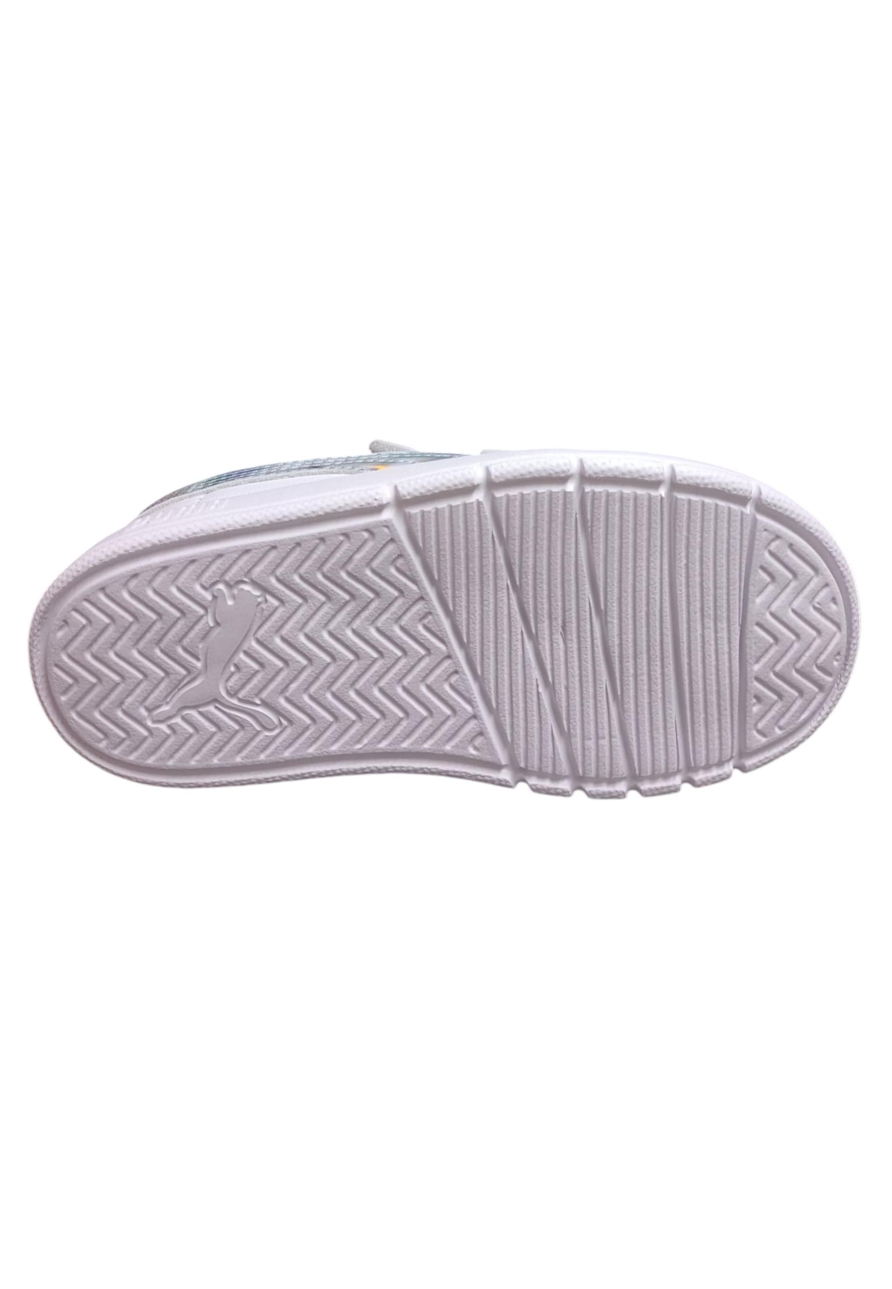 Scarpe sneakers Bambine e ragazze PUMA COURTFLEX  bianco-argento laccio elastico e velcro - 5