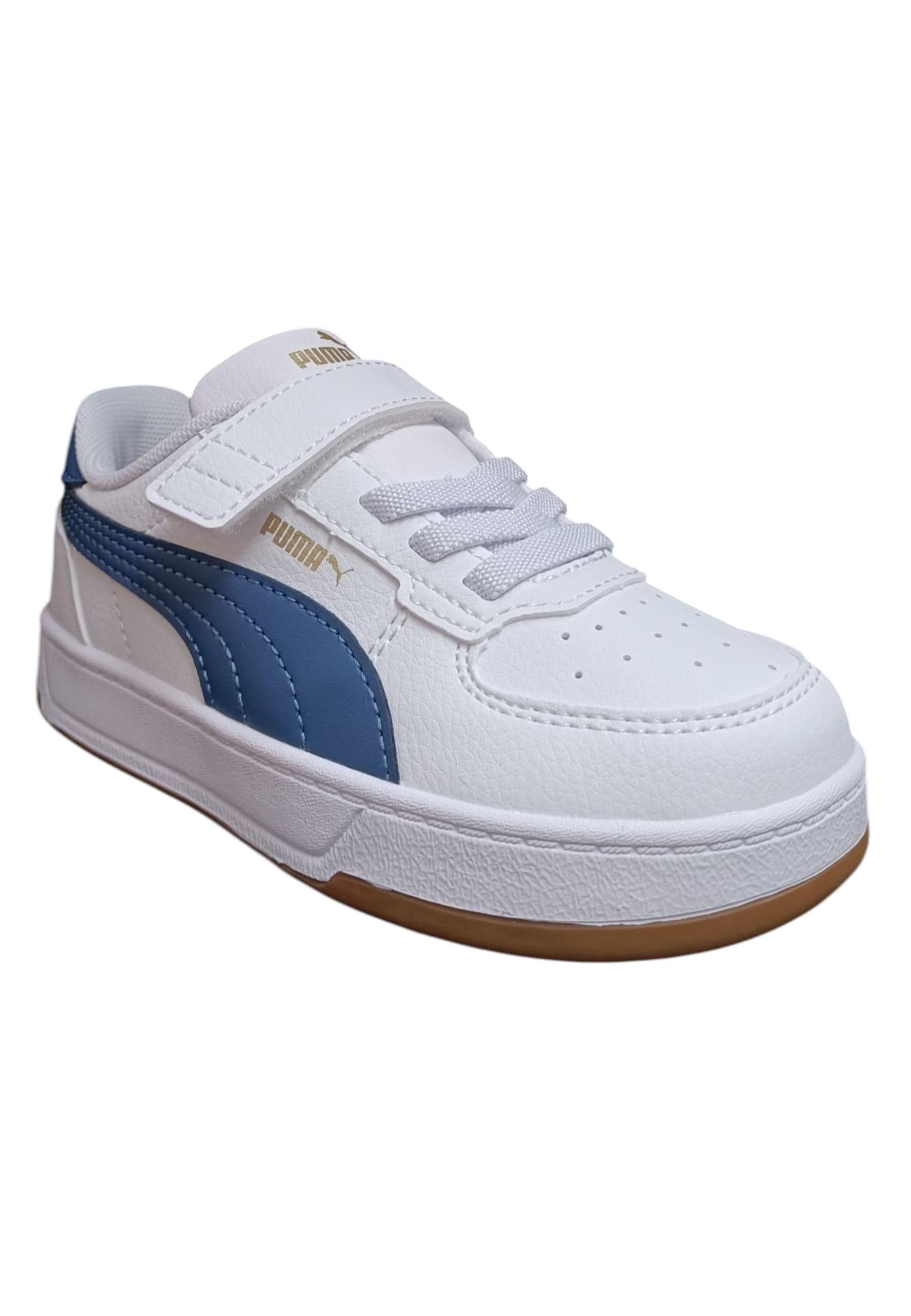 sarpe sneakers Bambini e ragazzi PUMA CAVEN  bianco-blue laccio elastico e velcro in Sneaker casual Scarpetteria Gica - Trani, commercioVirtuoso.it