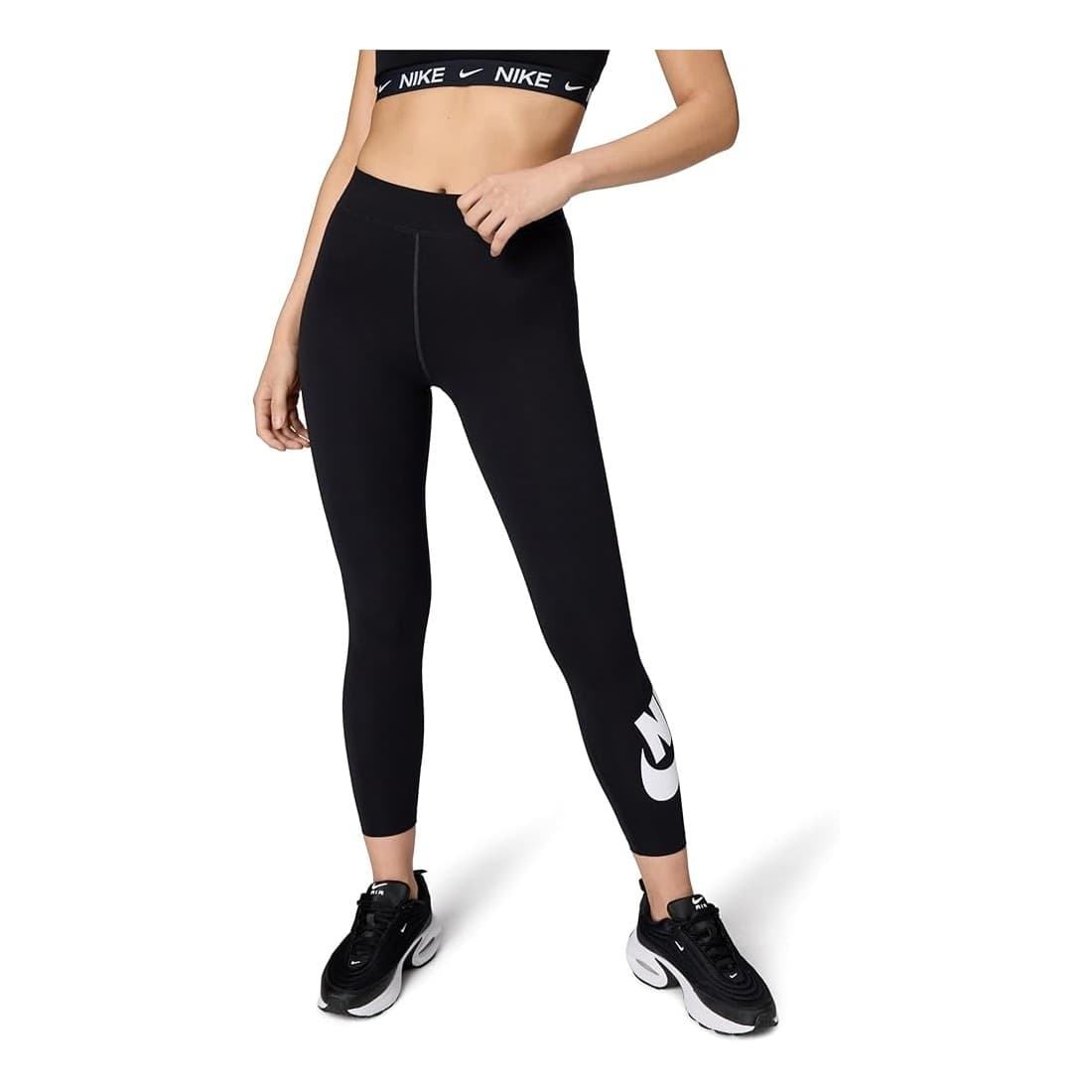 Nike Women's Pantaloni W NSW Nk CLSC Gx HR Tight Ftra, Black/White, DV7791-010