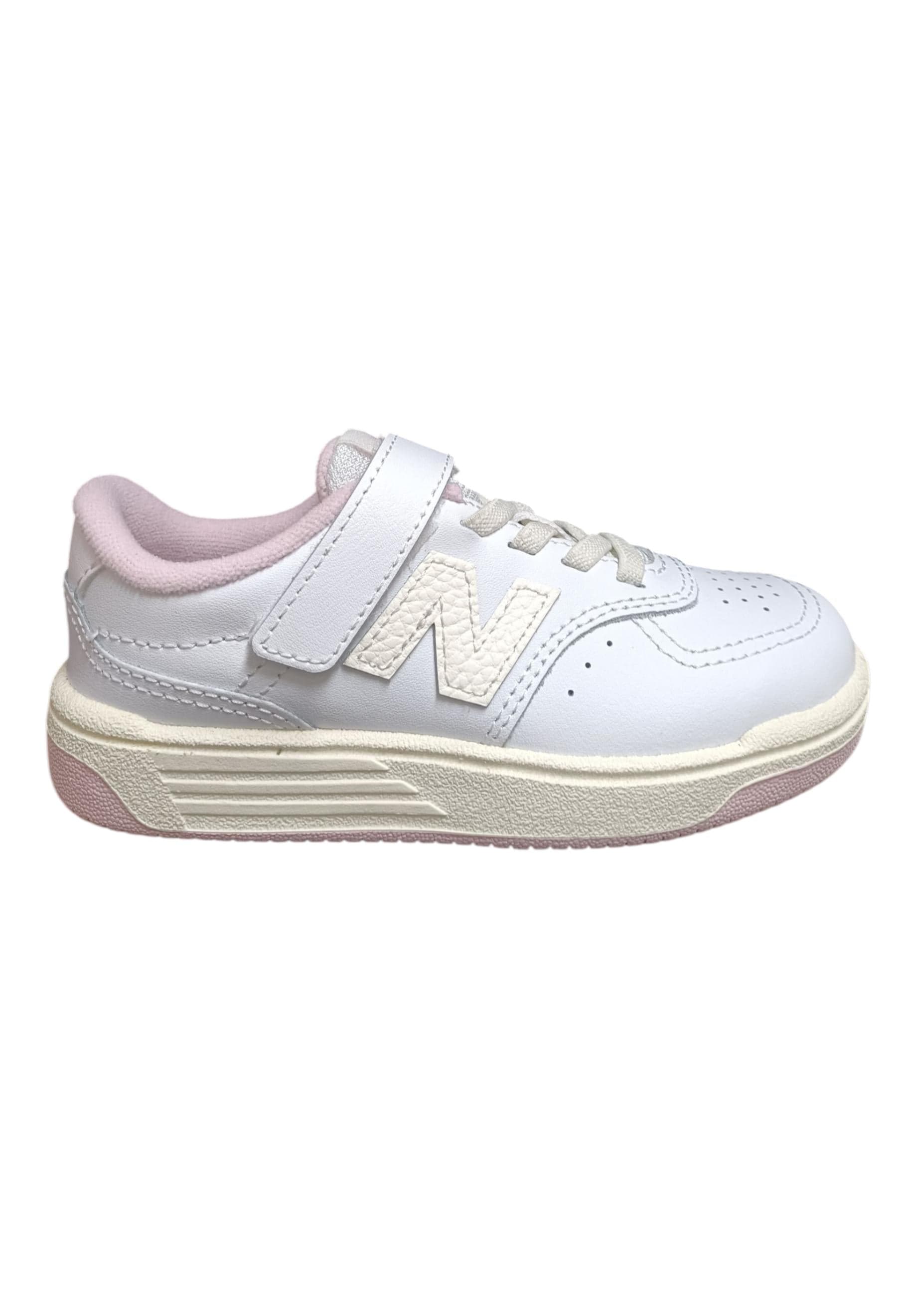 Scarpe sneakers Bambine e ragazze New Balance B80  bianco-rosa laccio elastico e velcro - 13