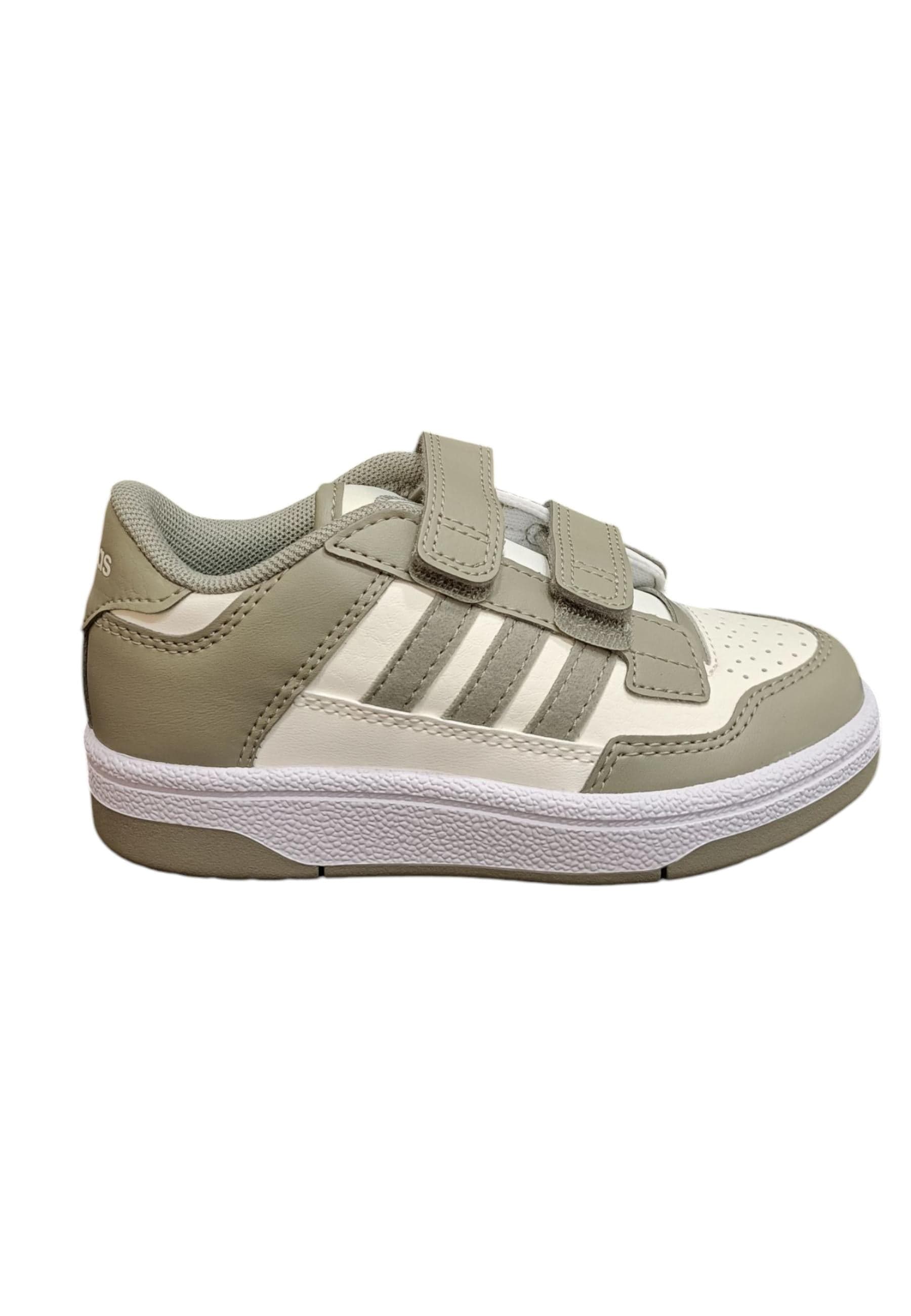 Scarpe sneakers Bambini e ragazzi adidas rapid court  grigio-bianco velcro - 7