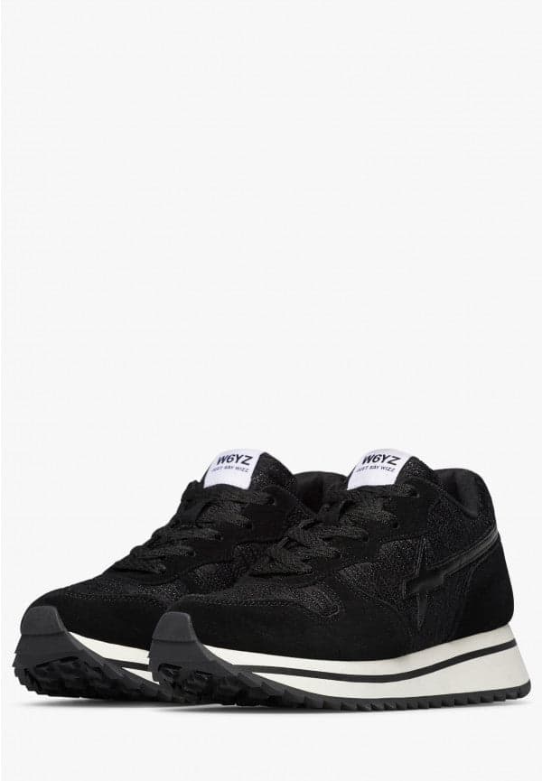 W6yz scarpe donna  JET-W. - Sneakers in suede e tessuto tecnico - Nero 2018635151A01 in Sneaker casual Broadway Red - Barletta, commercioVirtuoso.it
