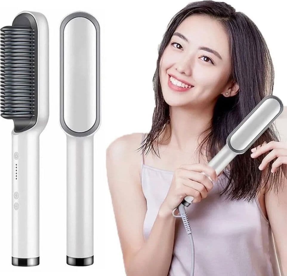 SPAZZOLA PETTINE PIASTRA LISCIANTE ELETTRICA RISCALDANTE PER CAPELLI 5 TEMPERATURE STYLING - 4