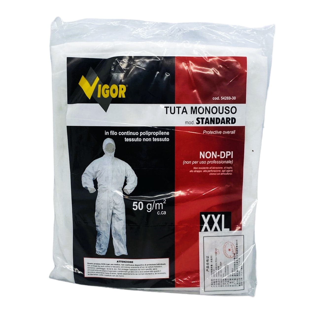 Tuta Monouso Mod. Standard in TNT Non per Uso Professionale Vigor - 2