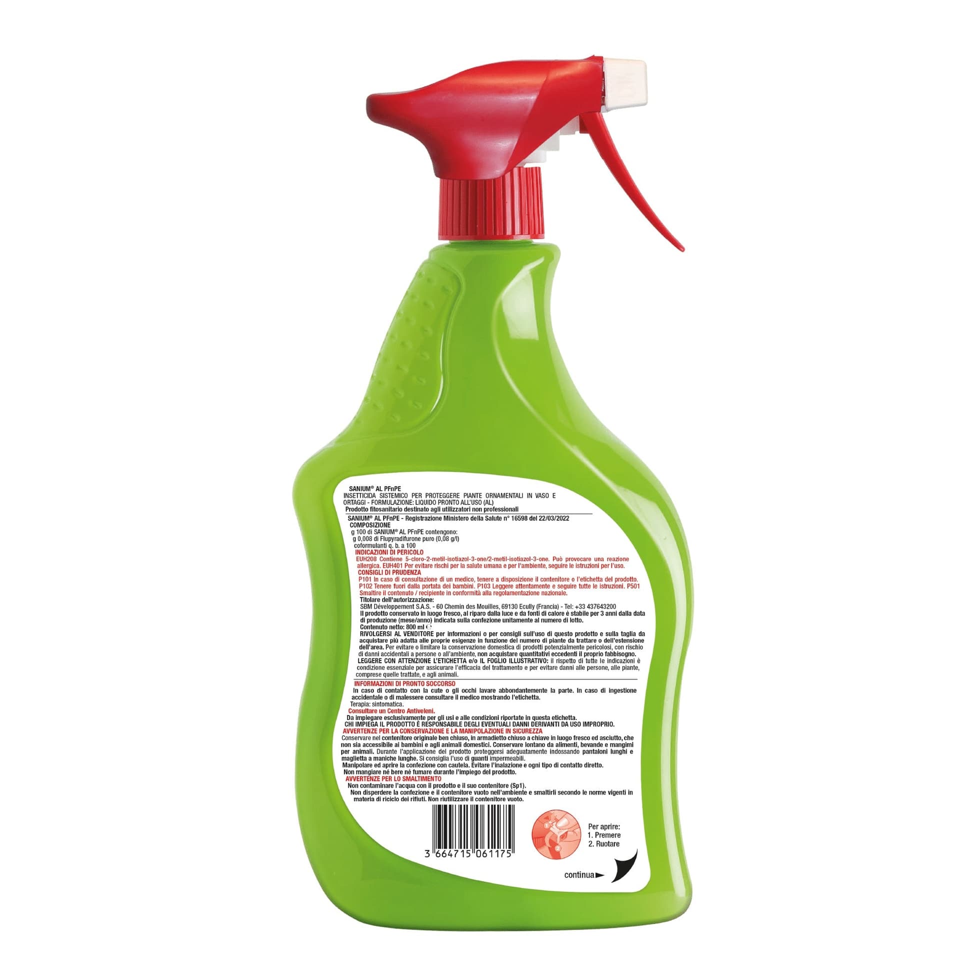 Sanium Anticocciniglia AL PFnPO ml 800 Insetticida Sistemico Anticocciniglia Spray Pronto Uso SBM - 2