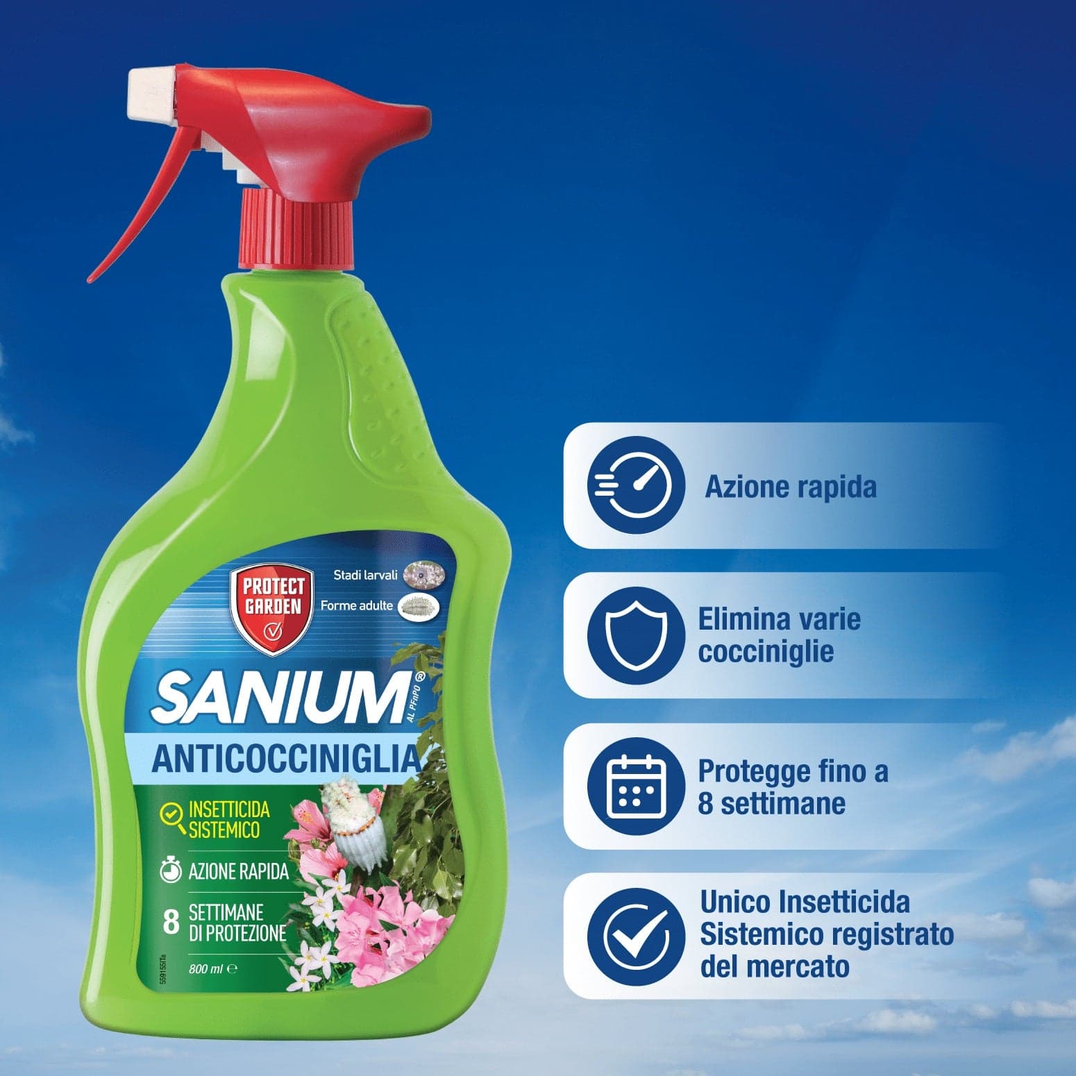 Sanium Anticocciniglia AL PFnPO ml 800 Insetticida Sistemico Anticocciniglia Spray Pronto Uso SBM - 3