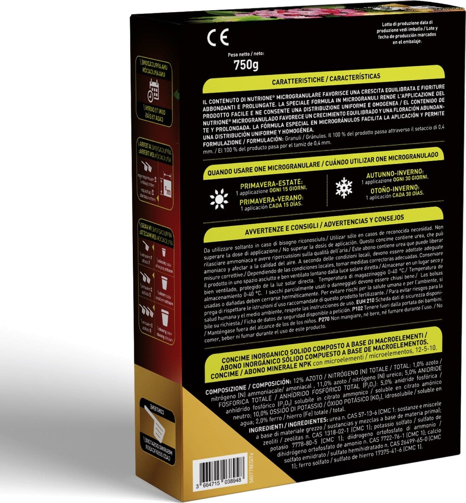 Nutrione Microgranulare gr 750 Concime Inorganico Solido con Microelementi SBM - 2