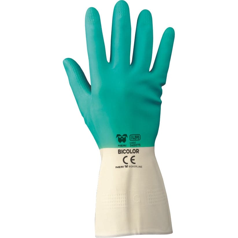 Guanti Bicolor In Lattice Naturale Neri Safety - 4