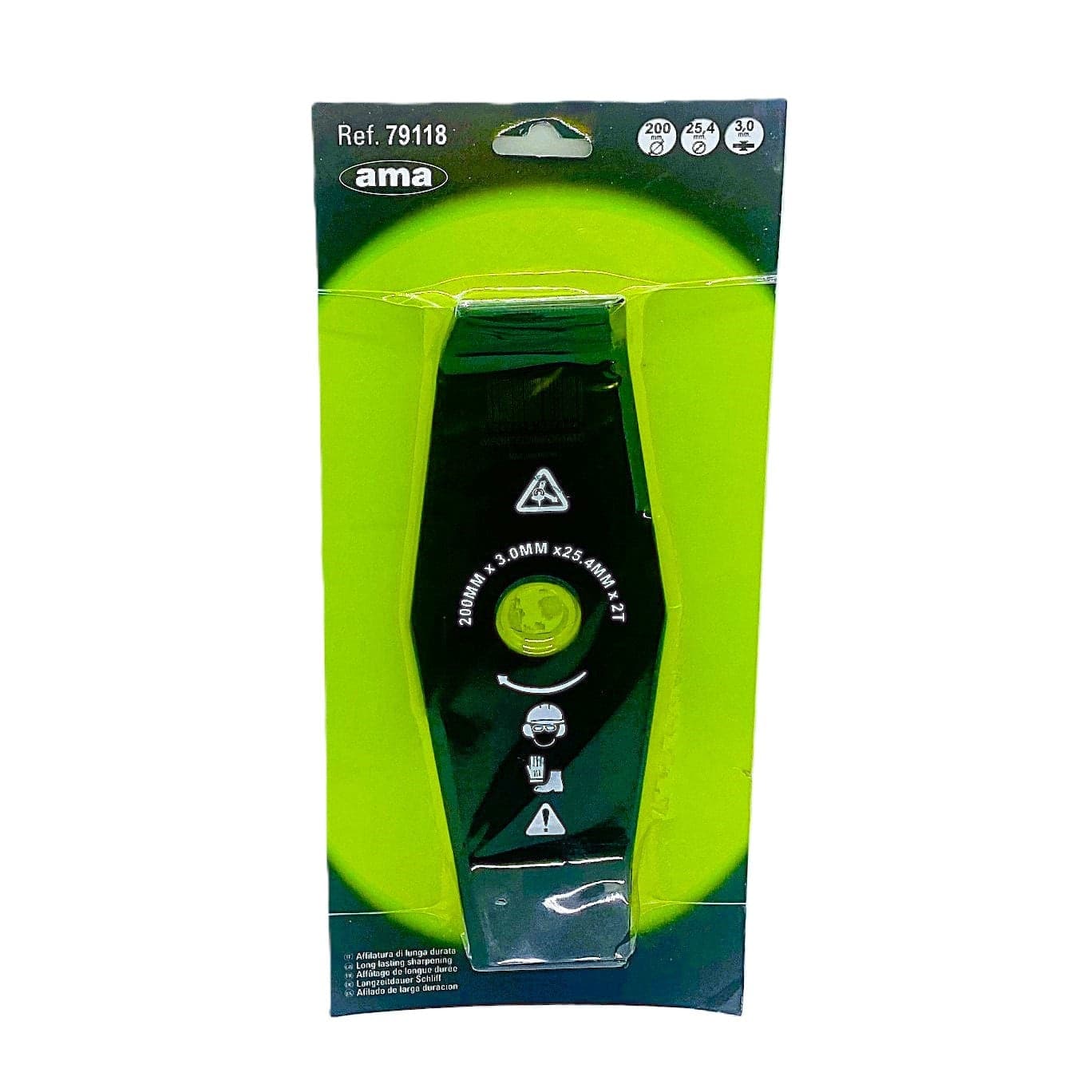 Disco Mulching per Erba A 2 Denti d.200 mm.3  mm.25,4 per Decespugliatore Ama - 3
