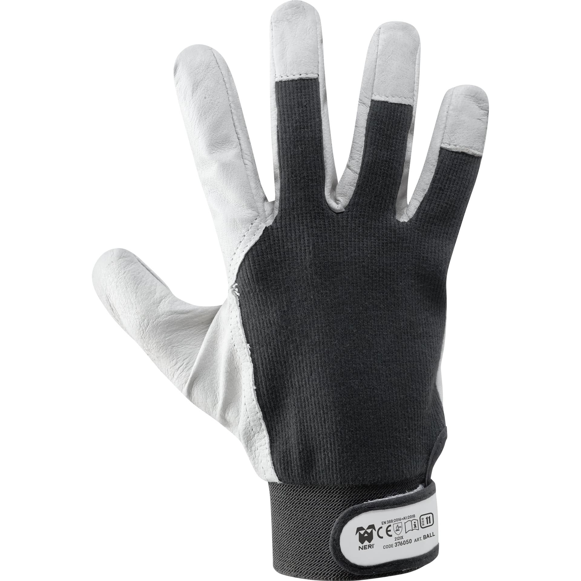 Guanti BALL in Fiore Caprino/Cotone Neri Safety - 11