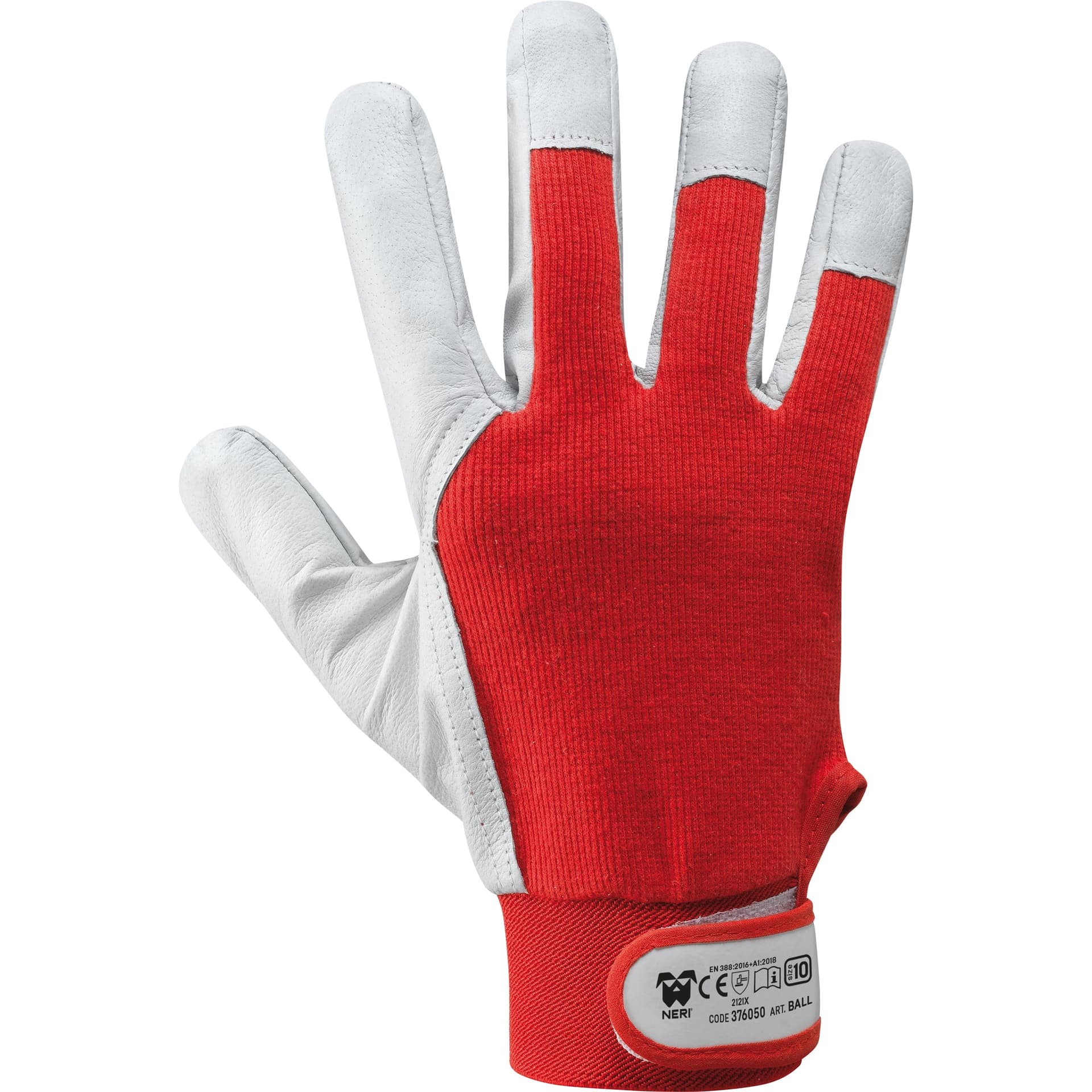 Guanti BALL in Fiore Caprino/Cotone Neri Safety - 10