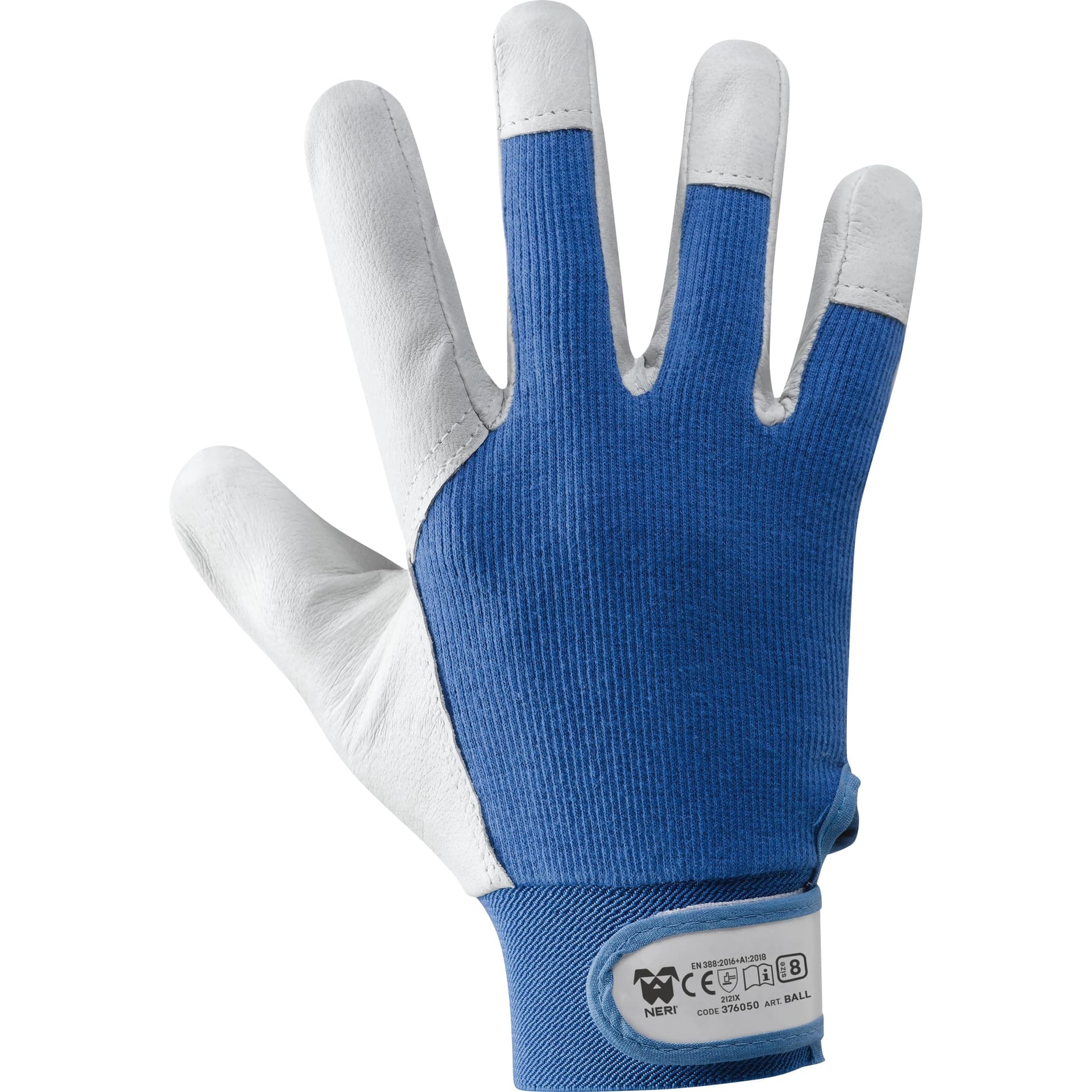 Guanti BALL in Fiore Caprino/Cotone Neri Safety - 8