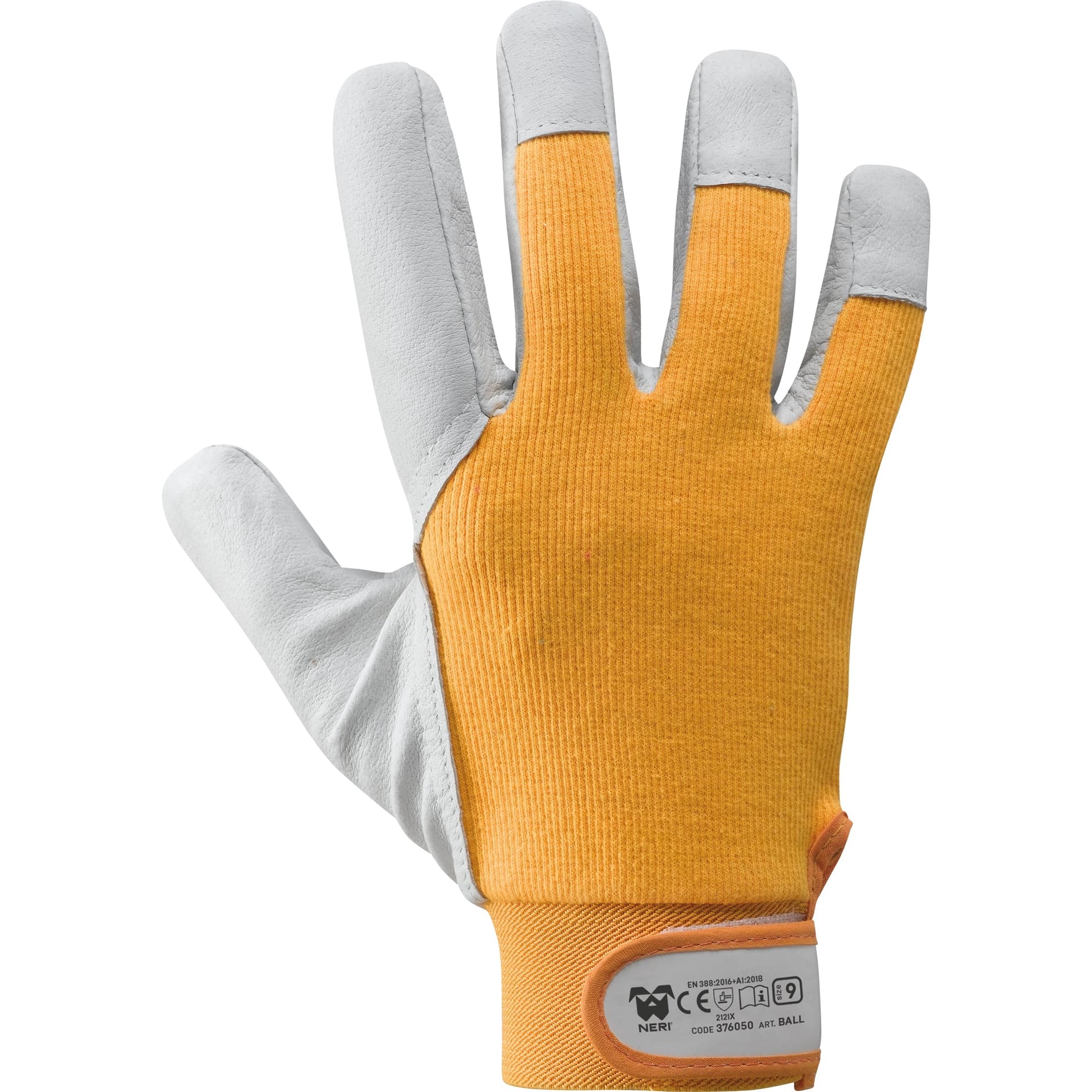 Guanti BALL in Fiore Caprino/Cotone Neri Safety - 9