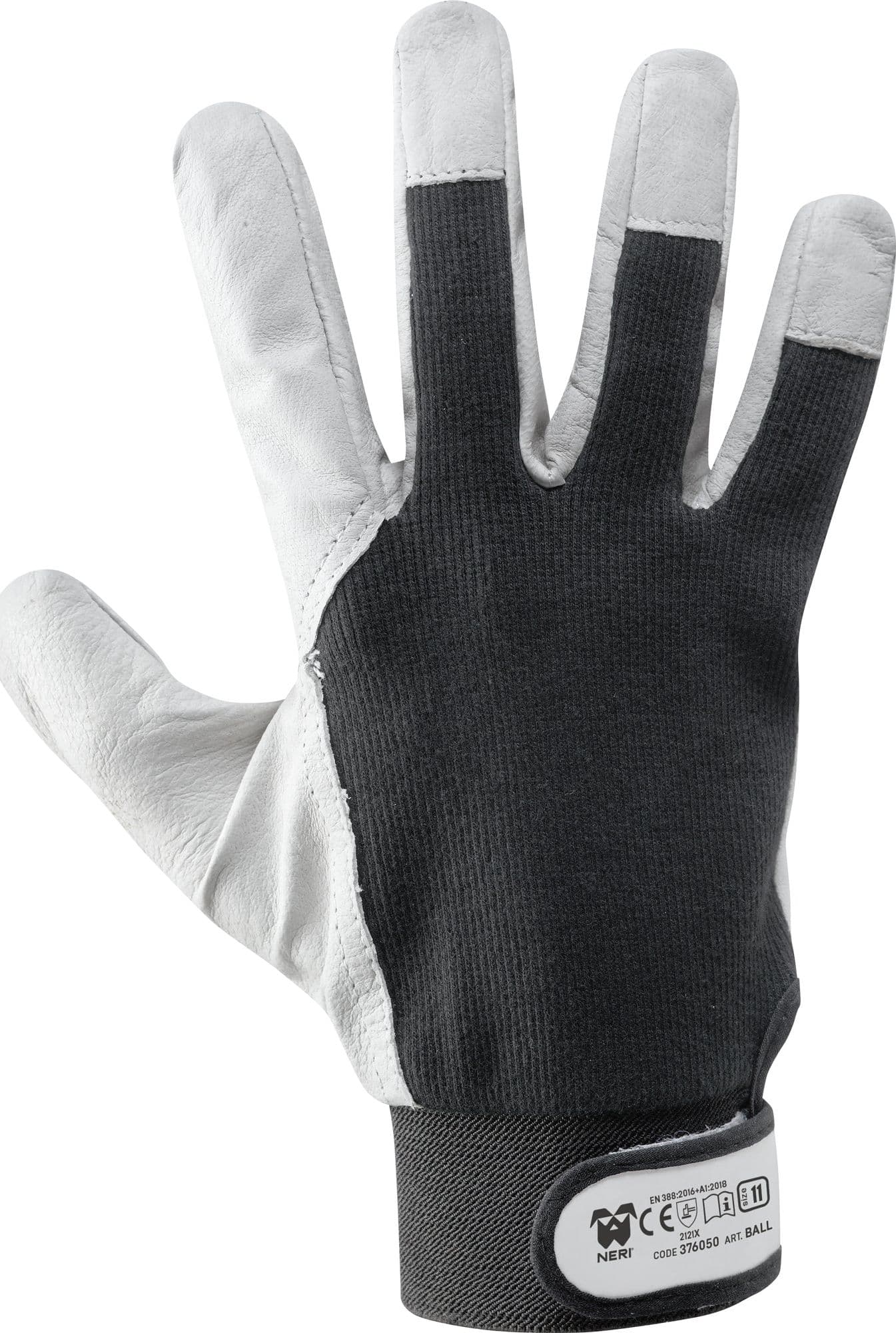 Guanti BALL in Fiore Caprino/Cotone Neri Safety - 6