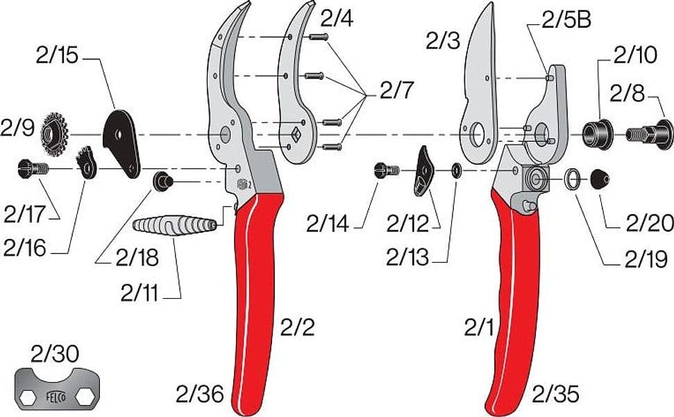 Felco 2 Forbice Per Potatura con Lama e Controlama in Acciaio 215 mm Felco - 3