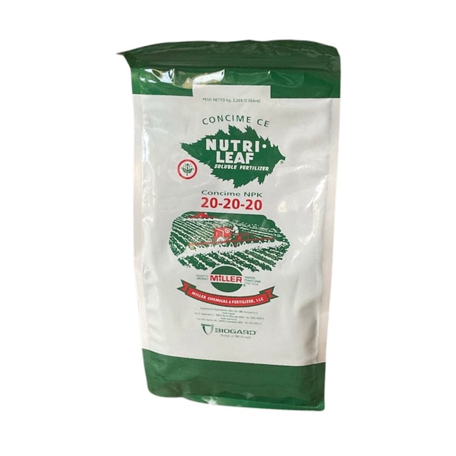 Nutri Leaf 20-20-20 Kg 2,268 Miller Concime NPK Biogard - 2