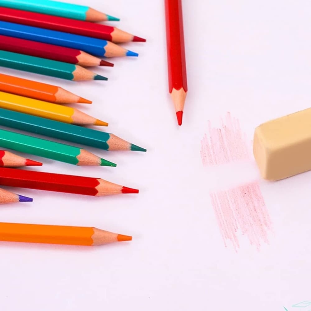 MATITE 48PZ COLORATE CANCELLABILI PER DISEGNARE SCHIZZI DIPINGERE CANCELLERIA PER BAMBINI - 7