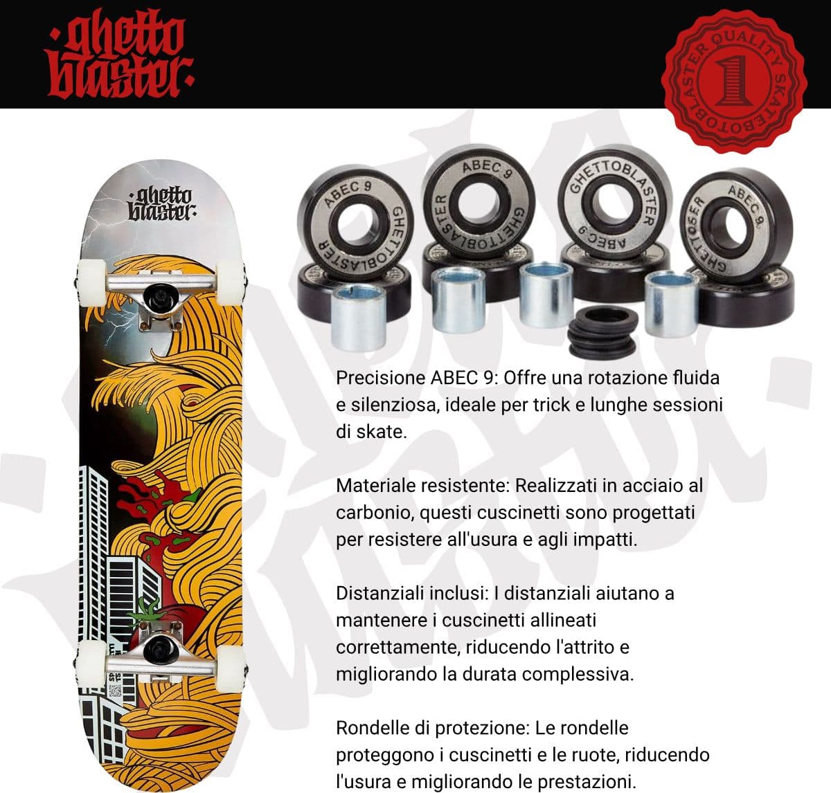 Skateboard Ghettoblaster per iniziare  Tsunami Thuinder  8.0" in Skateboard Glad Store - Genova, commercioVirtuoso.it