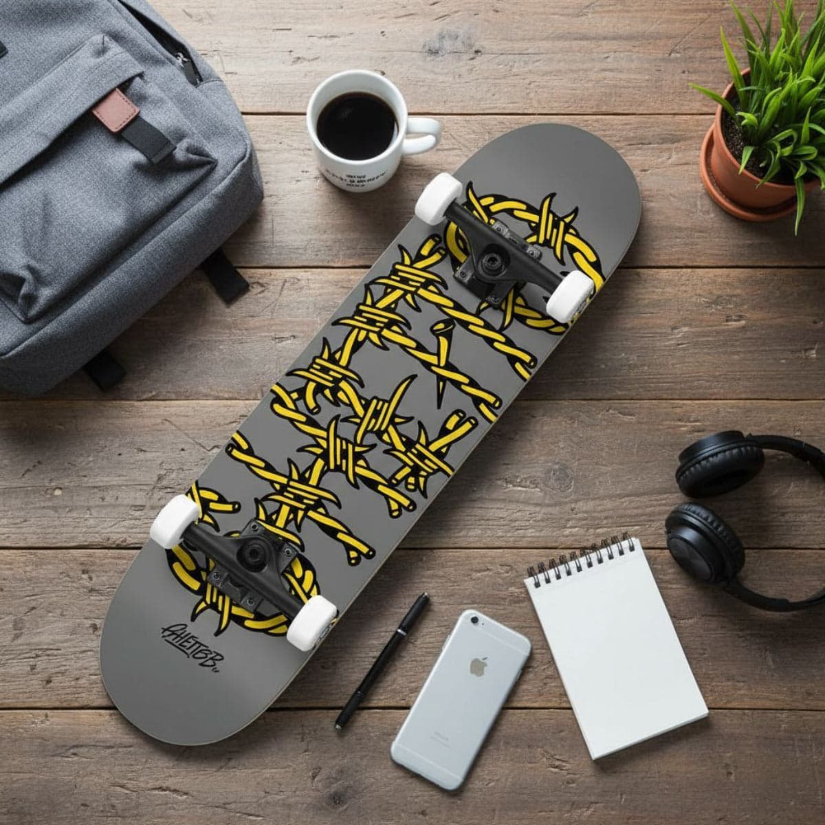 Skateboard Ghettoblaster per iniziare Barded Wire grey 7.87"